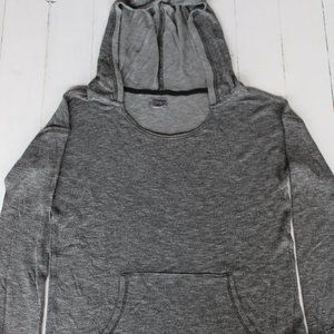 Aerie Grey Knit Hooded Long Sleeve Top